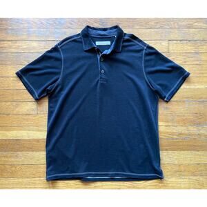 TOMMY BAHAMA Black Polo w/Contrast Stitch Trim sz M